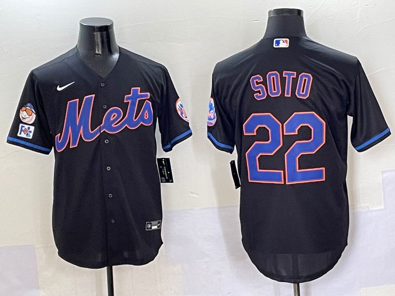 Men New York Mets #22 Soto Black Game 2025 Nike MLB Jersey style 5043